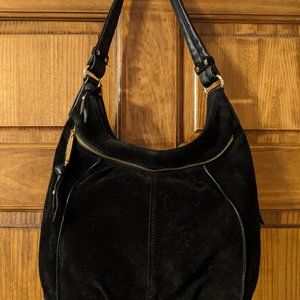 Suede Tignanello Black Shoulder Bag